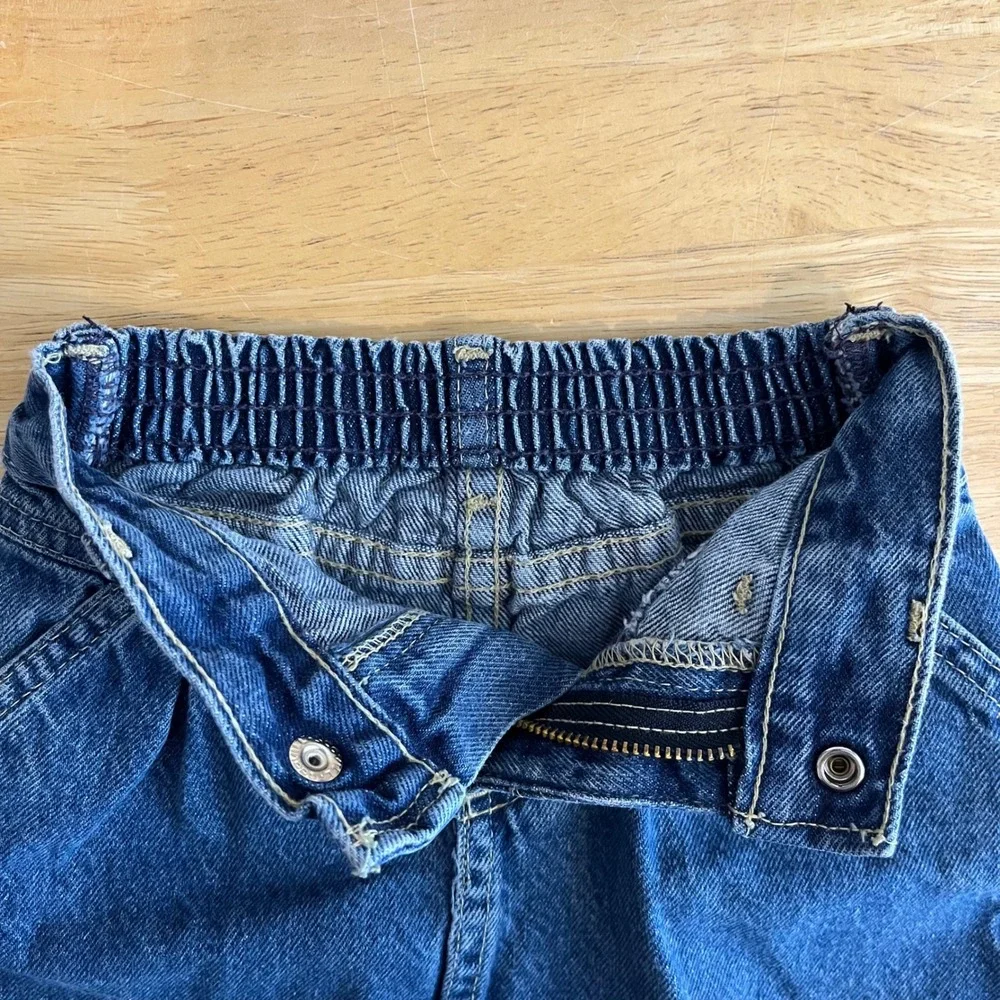 Vintage OshKosh Bgosh Girls Denim Mini Skirt Medium Wash Pleated Elastic 4T